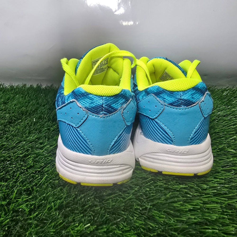 Saucony 8.5 Blue Sapphire Running Shoes Women S15220-2 Teal Lime Green Sneakers - Picture 9 of 10
